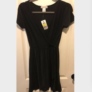 Planet Gold Black Wrap Dress